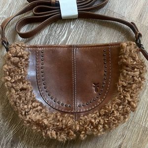 Frye Leather Shearling Crossbody